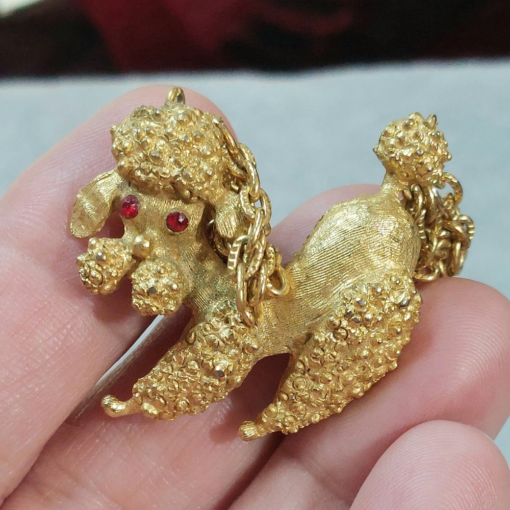 Vintage Mamselle Gold Poodle Brooch Pin